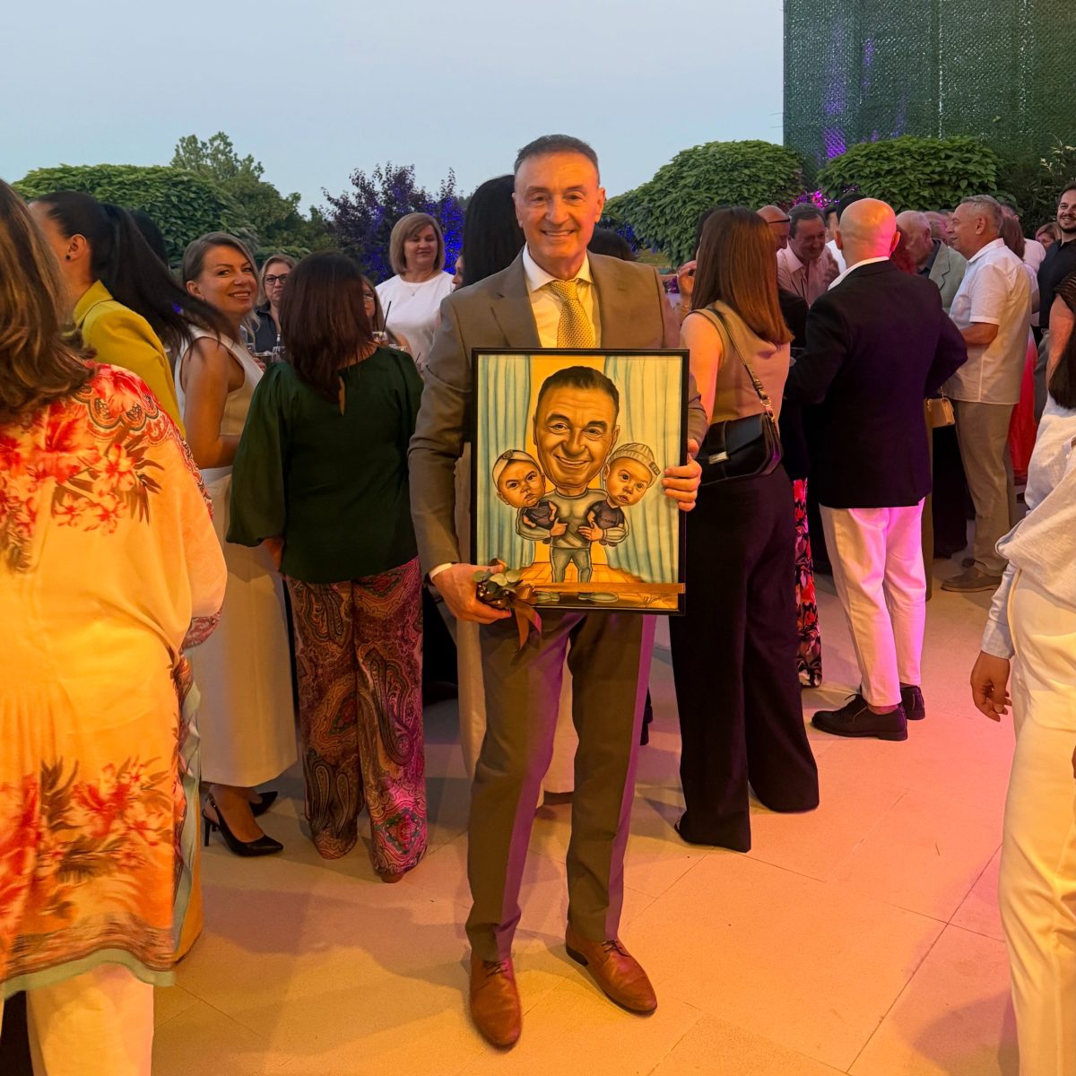 Dr Tashe Trpchevski With Present For 70th Birthday Plodnost Hospital